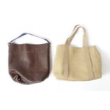 Vintage fashion / clothing: A John Lewis shoulder bag in brown together with a Kin Erika tote bag in