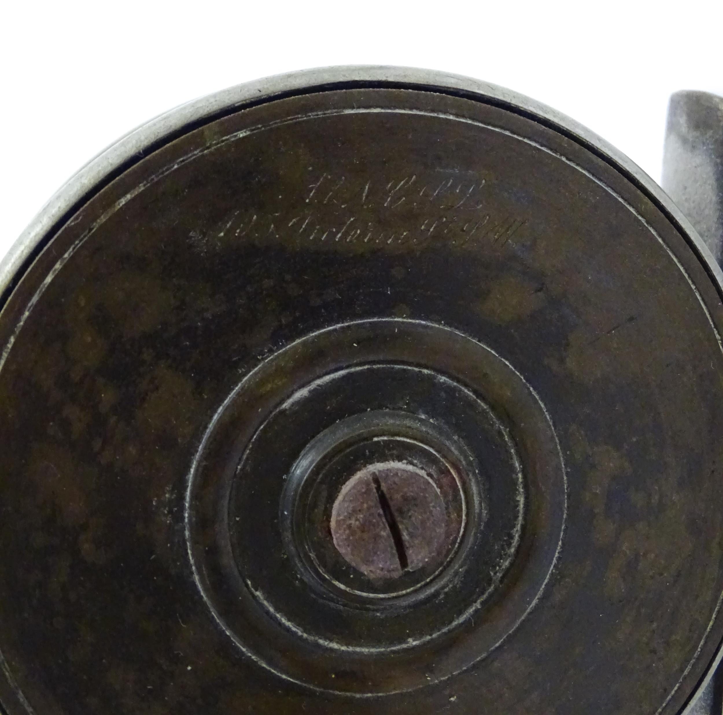 Five early to mid 20thC centrepin fishing reels. To include an aluminium example marked 'The - Image 10 of 13