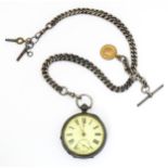 A Victorian silver cased pocket watch with movement signed Waltham Mass. The case hallmarked