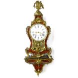 A French 18thC bracket clock, the case with tortoiseshell and ormolu mounts, the white dial with