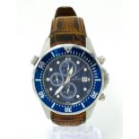 A gentleman's Rotary Aquaspeed wristwatch with blue dial. Approx. 1 3/4" wide Please Note - we do