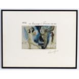 After Pablo Picasso, 20th century, Colour print, A 1973 Chateau Mouton Rothschild wine label design.