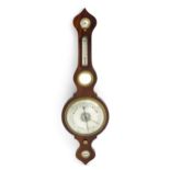 A 19thC rosewood wheel barometer. Approx. 41" high Please Note - we do not make reference to the