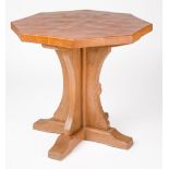 Mouseman. Workshop of Robert Mouseman Thompson (Kilburn), an oak octagonal coffee table