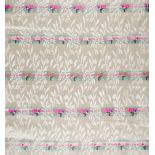 Fabric. A long length of pomegranate-patterned silk, possibly Chinese, mid 19th century, & others