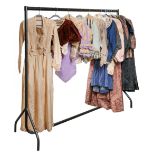 Clothing. A long silk dress, circa 1910, & other late 19th/early 20th century clothing