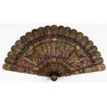 Chinese Fan. A lacquered and painted bamboo brisé fan, Macao, circa 1850
