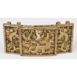 Chinese Buckle. A Chinese gilt metal waist belt buckle, Qing Dynasty