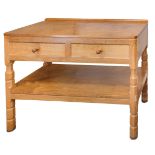 Mouseman. Workshop of Robert Mouseman Thompson (Kilburn), a carved oak side table