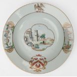 Armorial Plate. A Chinese export armorial porcelain plate, Qianlong period