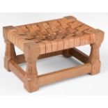 Mouseman. Workshop of Robert Mouseman Thompson (Kilburn) oak footstool