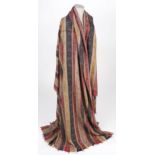 Shawl. A striped long shawl, Indian or European, early-mid 19th century