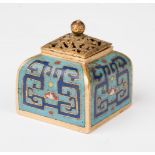 Chinese Scholars. A Chinese cloisonne inkwell, Qing dynasty