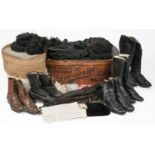 Clothing. A group of Victorian & Edwardian hats, shoes, and other accessories