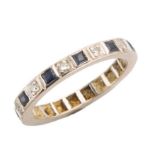 A SAPPHIRE AND DIAMOND ETERNITY RING