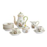 A HEREND PORCELAIN 'ROTHSCHILD' PART COFFEE SERVICE