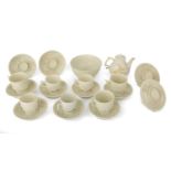 A BOW PORCELAIN BLANC DE CHINE PART TEA SERVICE
