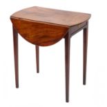 A SLIGHT GEORGE III MAHOGANY PEMBROKE TABLE