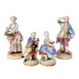 A GROUP OF FOUR MEISSEN PORCELAIN FIGURES