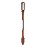 A FRENCH MAHOGANY STICK BAROMETER