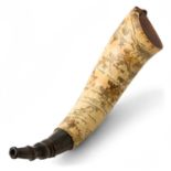 A RARE AMERICAN COLONIAL MAP POWDER HORN