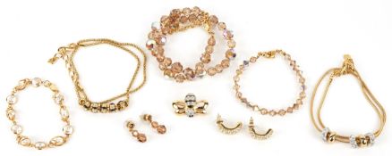 Swarovski jewellery including necklaces, bracelets and a pair of earrings, the largest 39cm in