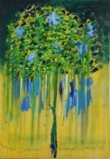 Donna Southern (Eastbourne 1960- 2024) - Abstract tree, mixed media on canvas, unframed, 84cm x