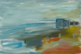 Donna Southern (Eastbourne 1960-2024) - Abstract composition, oil on canvas, unframed, 91cm x 61cm.