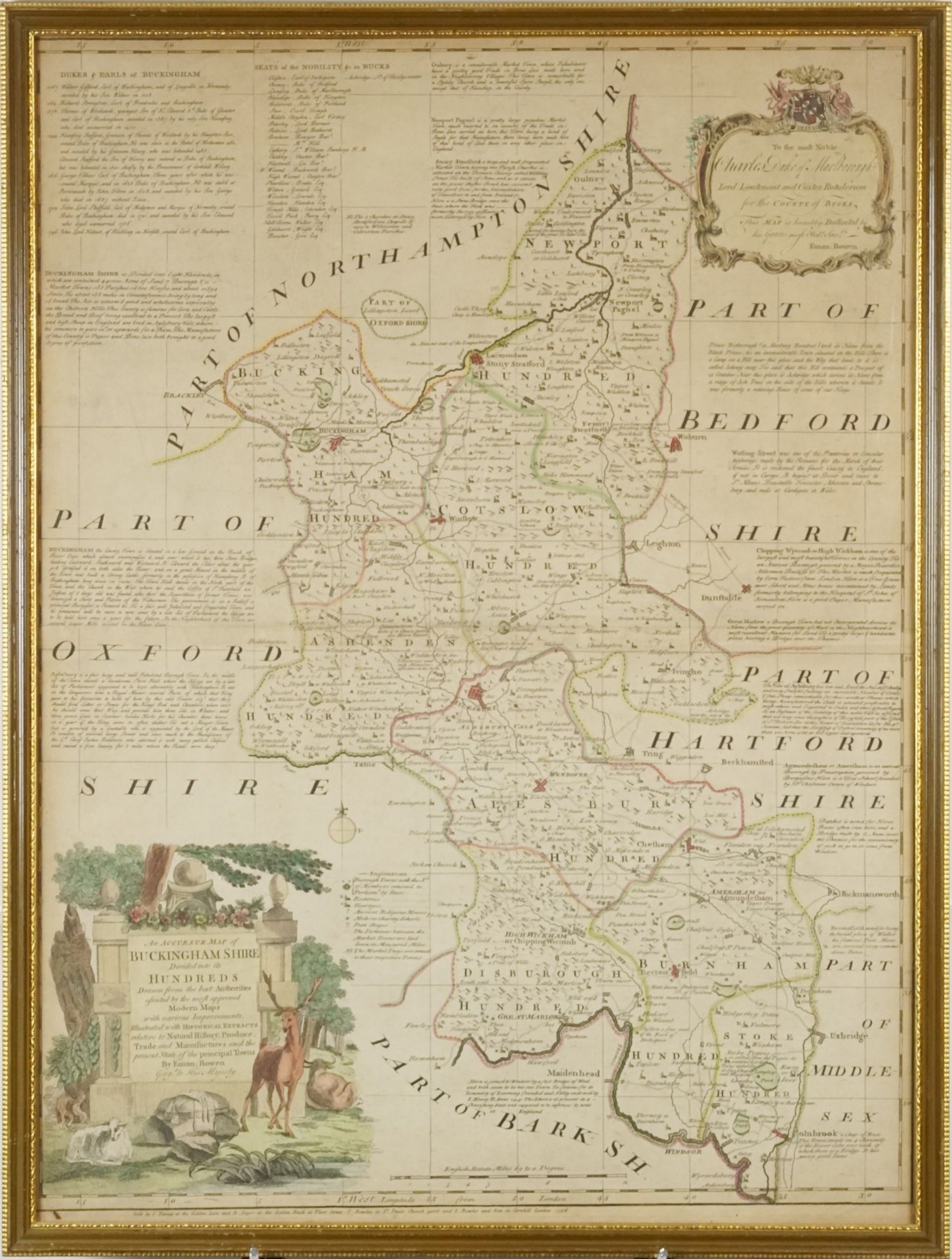 An Accurate Map of Buckinghamshire divided into it's hundredths by Eman ...