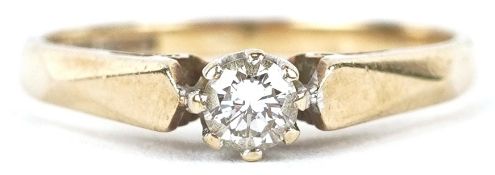 A 9ct gold diamond solitaire ring, size L/M, 1.9g.