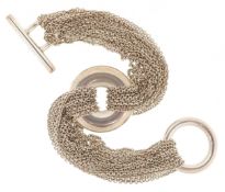 A Tiffany & Co. silver multi strand toggle bracelet, 19cm in length, 44.2g.