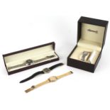 Four vintage and later wristwatches comprising an as new Ingersoll Gems, Seiko quartz with day/