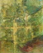 Abstract composition, 20th century Modern British school oil on board, indistinctly signed,