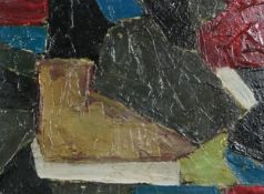 Abstract composition - Russian school oil on canvas, mounted and framed, 39.5cm x 29.5cm.