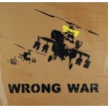 BANKSY (B. 1974) - Yellow Chopper, Wrong War, Modern British School, spray paint stencil on