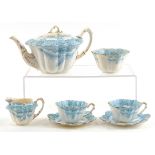 Foley Wileman, aesthetic Foley China tea for two tea set, registered design 213327, the teapot