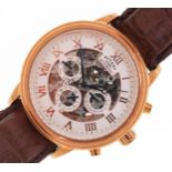 Rotary gentlemen's PLO 009253 automatic skeleton wristwatch, the dial 33mm in diameter.