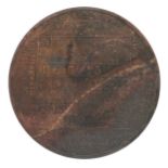 Large brass circular calendar medal for 1824 by Peter Kempson & Son Birmingham, both sides of the