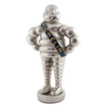 Chromed metal advertising figure of a Michelin Man, 37cm high.