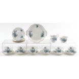Royal Albert bone china part tea set in the Forget-Me-Not pattern including six trios and a milk