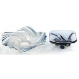 Two art glass fruit bowls, the largest 37cm in diameter.