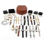 Vintage and later costume jewellery and wristwatches including Pulsar, Sekonda, Rotary and Zodiac.