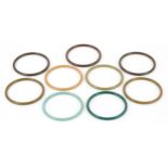 Ketty Dalsgaard for Buch Deichmann, nine Danish nylon bangles, 7.5cm in diameter, total 45.3g.