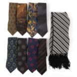 Eight silk ties comprising Giorgio Armani, Polo Ralph Lauren and Paolo da Ponte together with a