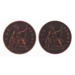 Two George V 1933 reproduction pennies.