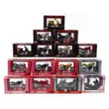 Fifteen Maisto collector's diecast motorcycles including Ducati Monster 900, Harley Davidson