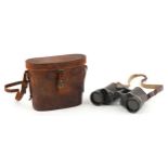 Pair of Carl Zeiss Jena binoculars inscribed Falheron & Watson, with tan leather case.