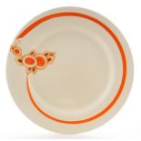 Bizarre by Clarice Cliff, Art Deco honey glazed Newport pottery plate, 22.5cm in diameter.