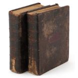 The Holy Bible, With Notes, Critical & Explanatory by Rev. John Styles, two leather bound volumes,