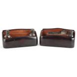Early 20th century desk tidy and smoker's companion set, the interior fitted with a letter rack,